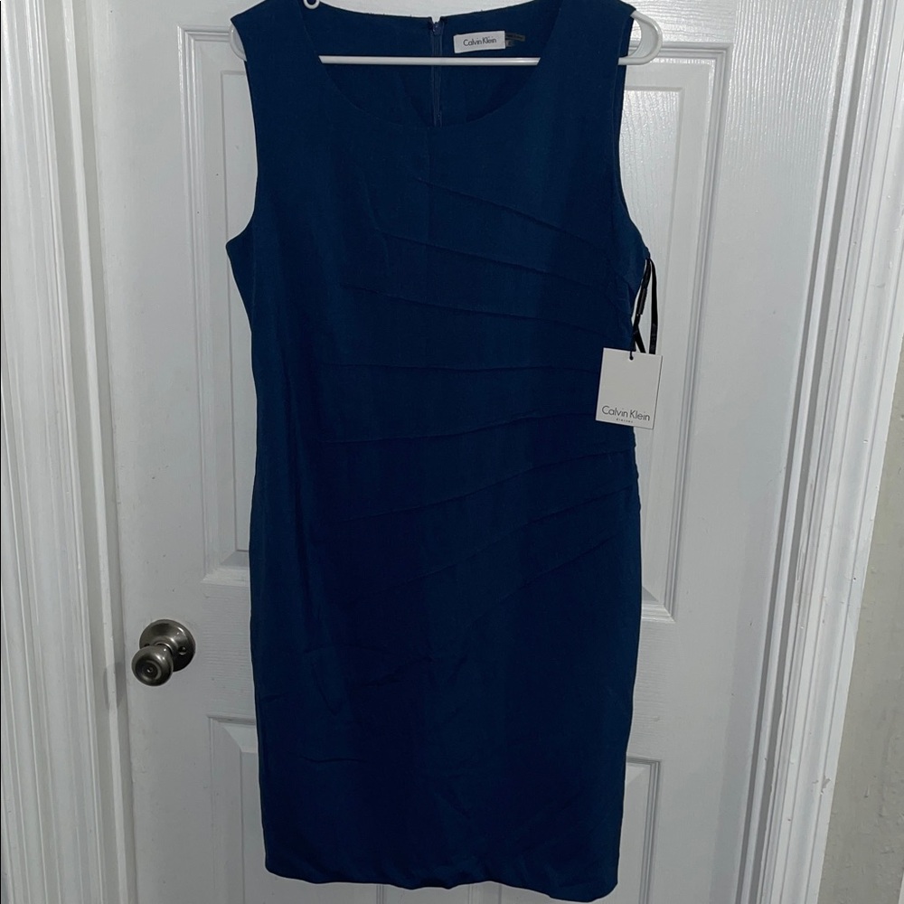 NWT Calvin Klein Navy Sleeveless Mini Dress